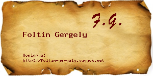 Foltin Gergely névjegykártya